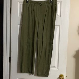 Old Navy army green linen drawstring pants